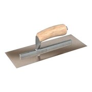 BON TOOL Razor Stainless Steel Finishing Trowel - Square End - 11-1/2" x 4-1/2" with Camel Back Wood Handle 66-305